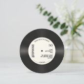 Custom Retro Faux Vinyl Record Muziek 50ste verjaa Kaart (Staand voorkant)