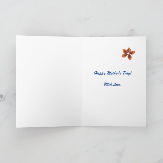Custom Retro Floral Faux Lace Moederdag Kaart (Binnen)
