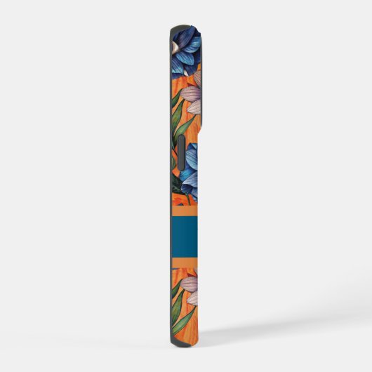 Custom Retro Floral Pattern iPhone Hoesje (Rechterkant)