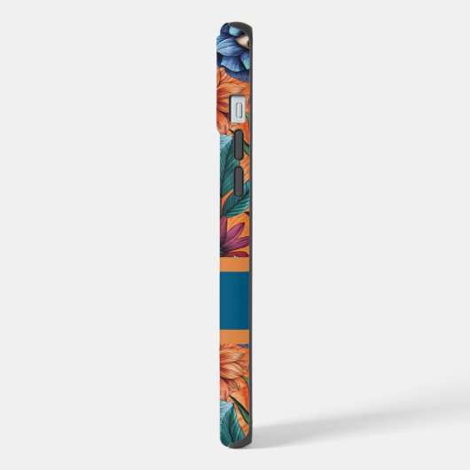 Custom Retro Floral Pattern iPhone Hoesje (Linkerkant)