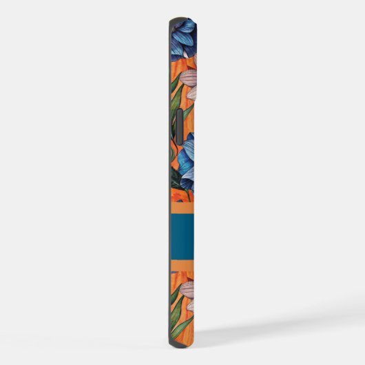 Custom Retro Floral Pattern iPhone Hoesje (Rechterkant)