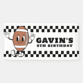 Custom Retro Football Verjaardagsfeest Vinyl Outdo Spandoek (Horizontaal)