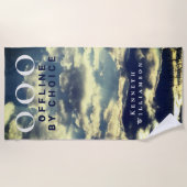 Custom Retro Funny OOO Summer Blue Sky Clouds Men  Strandlaken (Voorkant)