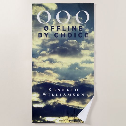 Custom Retro Funny OOO Summer Blue Sky Clouds Men  Strandlaken (Voorkant)