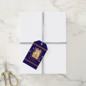 Custom Retro Gold "Merry Christmas" Gold Wrapped Cadeaulabel (Met Touw)