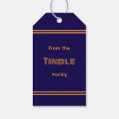 Custom Retro Gold "Merry Christmas" Gold Wrapped Cadeaulabel (Achterkant)