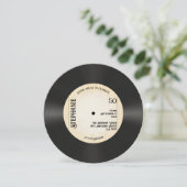 Custom Retro Gold Vinyl Record Muziek 50e verjaard Kaart (Staand voorkant)