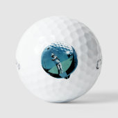 Custom Retro Golfer Logo Graphic Personalized Golfballen (Voorkant)
