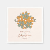 Custom Retro Gouden Bloemen Minimalistisch Baby sh Servet (Voorkant)