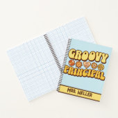 Custom Retro Groovy Principal Flower power Notitieboek (Binnen)