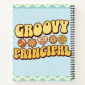Custom Retro Groovy Principal Flower power Notitieboek (Achterkant)