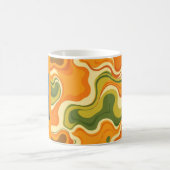 Custom Retro Groovy Swirl Abstract Orange Green Koffiemok (Center)
