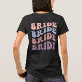 Custom Retro Groovy Terug Print Bruiloft T-shirt (Achterkant)