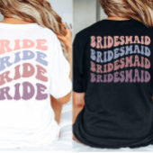 Custom Retro Groovy Terug Print Bruiloft T-shirt