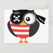 Custom Retro Halloween Pirate Owl Briefkaart (Voorkant)