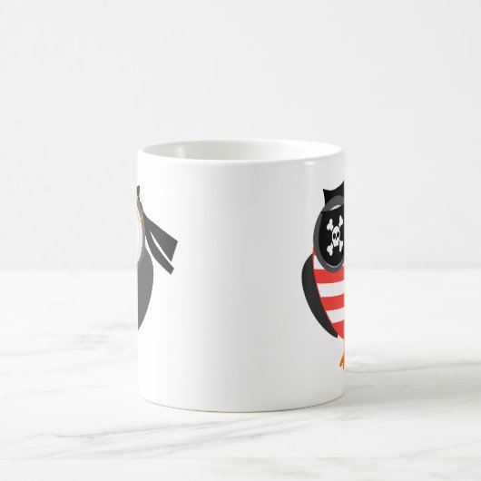 Custom Retro Halloween Pirate Owl Koffiemok (Center)