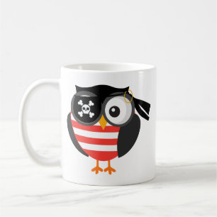 Custom Retro Halloween Pirate Owl Koffiemok