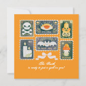 Custom Retro Halloween Spooky Season Pompoen Stamp (Voorkant)