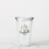 Custom Retro Hawaii Tropical Vacation Family Trip Acryl Drinkbeker (Achterkant)