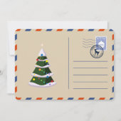 Custom  Retro Kerstboom SeizoenGroet Feestdagenkaart (Voorkant)