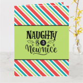 Custom Retro Kerstmis "Naughty is een nieuwe Nice" Kaart (Gele Bloem)