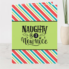 Custom Retro Kerstmis "Naughty is een nieuwe Nice" Kaart
