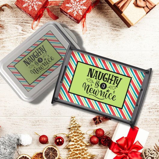Custom Retro Kerstmis "Naughty is een nieuwe Nice" Kaart