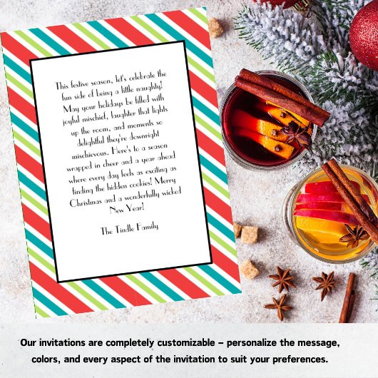 Custom Retro Kerstmis "Naughty is een nieuwe Nice" Kaart