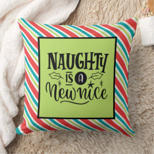 Custom Retro Kerstmis "Naughty is een nieuwe Nice" Kussen