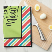 Custom Retro Kerstmis "Naughty is een nieuwe Nice" Theedoek (Quarter Fold)