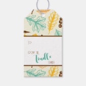 Custom Retro Kleurrijke Fall Leaves Vakantie Cadeaulabel (Voorkant)