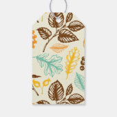 Custom Retro Kleurrijke Fall Leaves Vakantie Cadeaulabel (Achterkant)