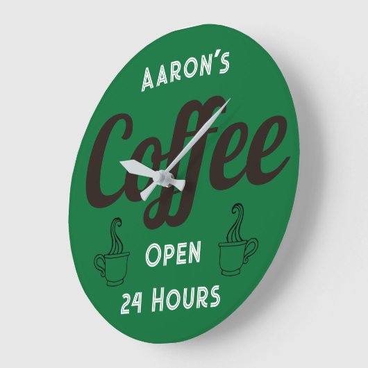 Custom Retro Klok van de Koffiewinkel (Hoek)