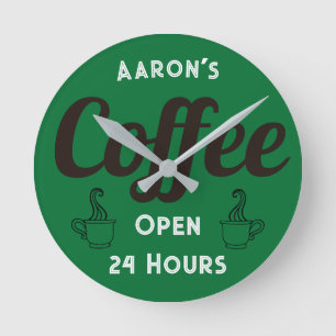 Custom Retro Klok van de Koffiewinkel