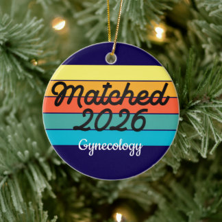 Custom Retro Match Day 2025 Medical Residency Keramisch Ornament