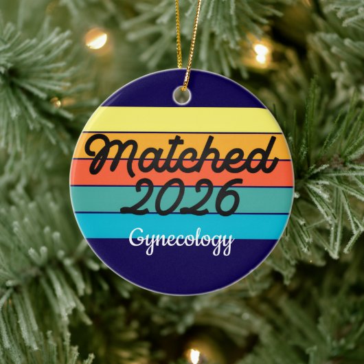 Custom Retro Match Day 2025 Medical Residency  Keramisch Ornament (Boom)