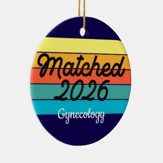Custom Retro Match Day 2025 Medical Residency  Keramisch Ornament (Rechts)