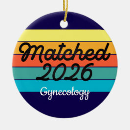 Custom Retro Match Day 2025 Medical Residency Keramisch Ornament