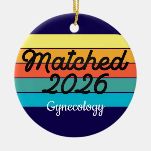 Custom Retro Match Day 2025 Medical Residency  Keramisch Ornament (Voorkant)