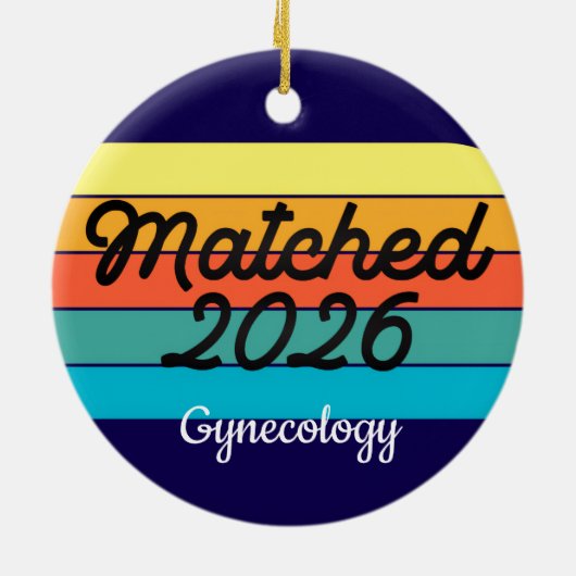 Custom Retro Match Day 2025 Medical Residency Keramisch Ornament (Achterkant)
