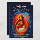 Custom Retro Moderne Kerstmiskerststal Feestdagenkaart (Voorkant / Achterkant)