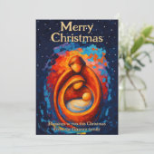 Custom Retro Moderne Kerstmiskerststal Feestdagenkaart (Staand voorkant)