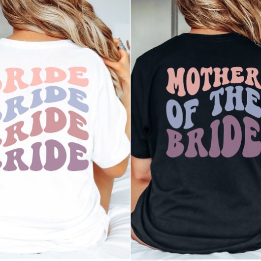 Custom Retro Moeder van de bruid bruiloft T-shirt