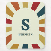 Custom Retro Monogram Vaders dag cadeau voor vader Muismat (Voorkant)