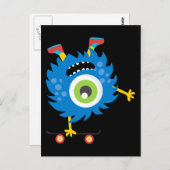 Custom Retro Monster Alien Briefkaart (Voorkant / Achterkant)