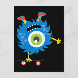 Custom Retro Monster Alien Briefkaart