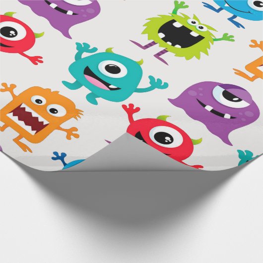 Custom Retro Monster Alien Cadeaupapier (Hoek)