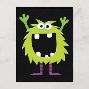 Custom Retro Monster Briefkaart