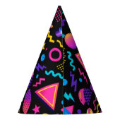 Custom Retro Neon 80's Birthday Party Feesthoedjes (Achterkant)
