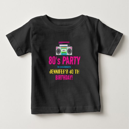 Custom Retro Neon 80's Verjaardagsfeest (Voorkant)